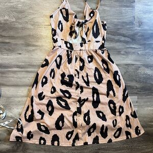 Elegant Leopard Print Casual Dress